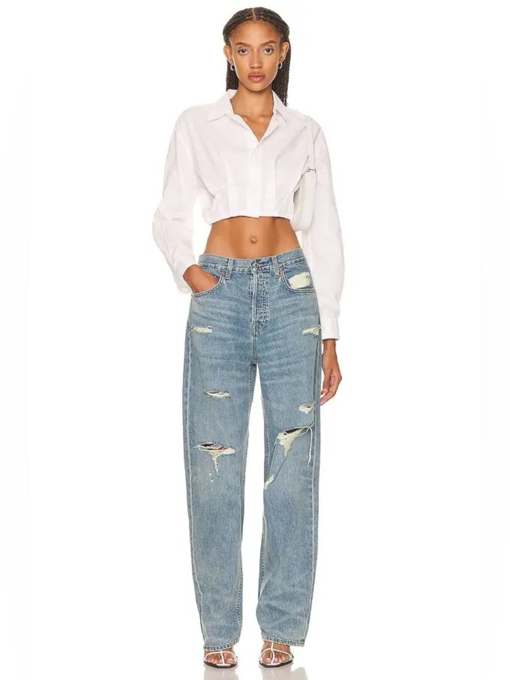 NWT GRLFRND Bella Low Rise Boyfriend Wide Leg Jeans size 26